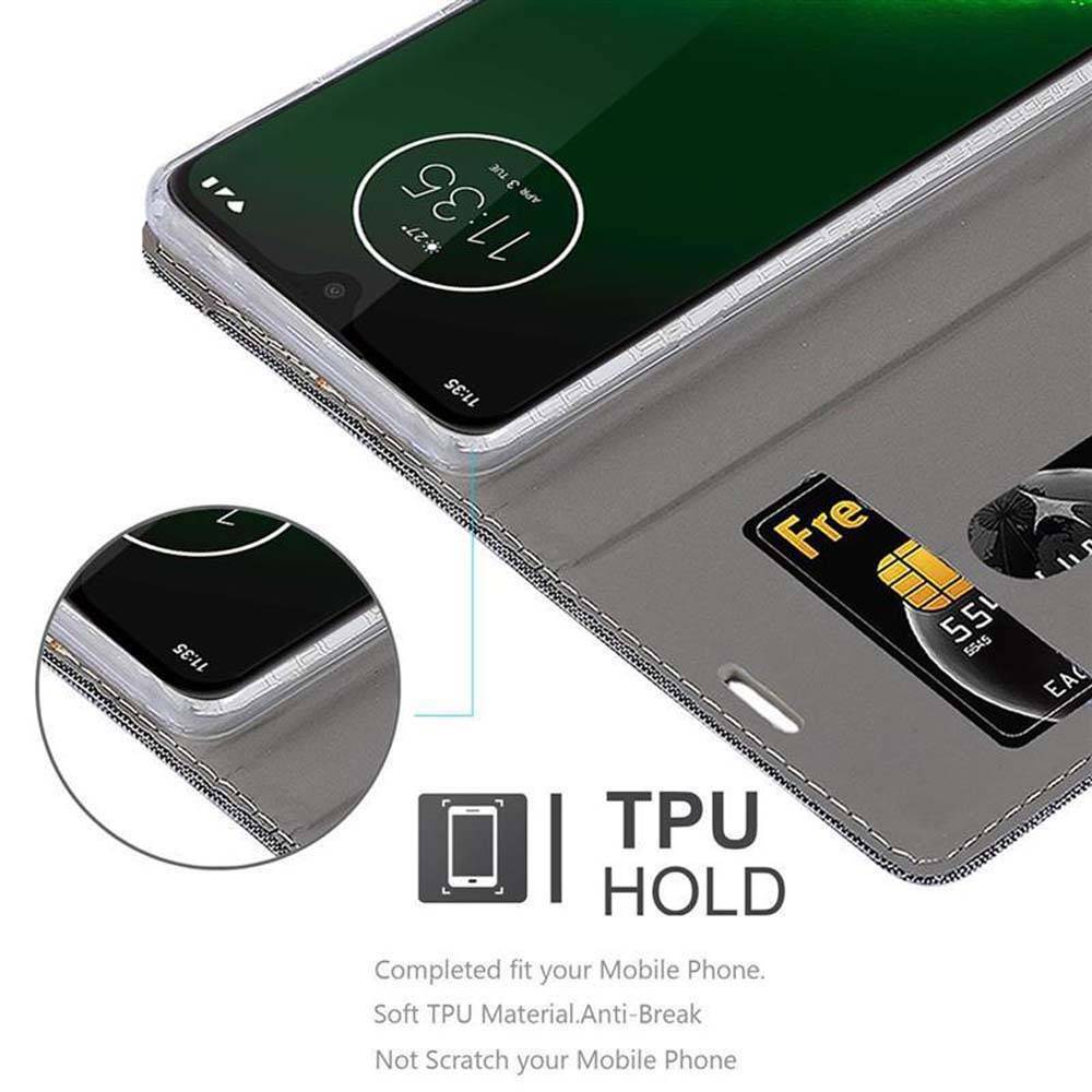 Cadorabo Hülle für Motorola MOTO G7 / G7 PLUS Schutzhülle in Grau Handy Hülle Etui Book Case Cover