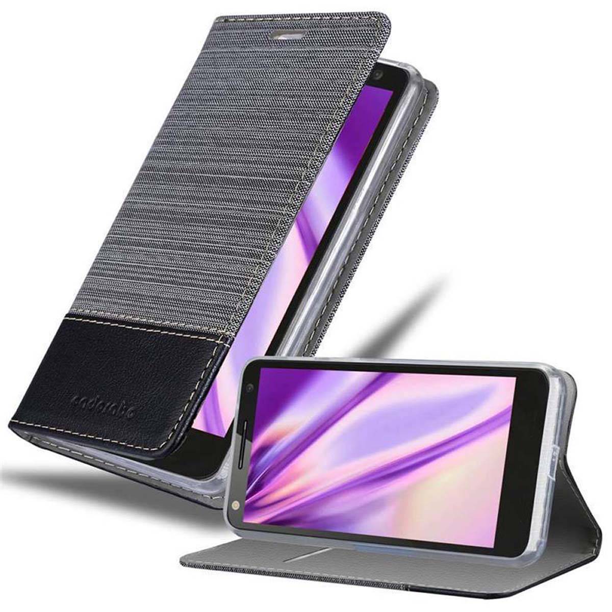 Cadorabo Hülle für Motorola MOTO X3 Schutzhülle in Grau Handy Hülle Etui Book Case Cover