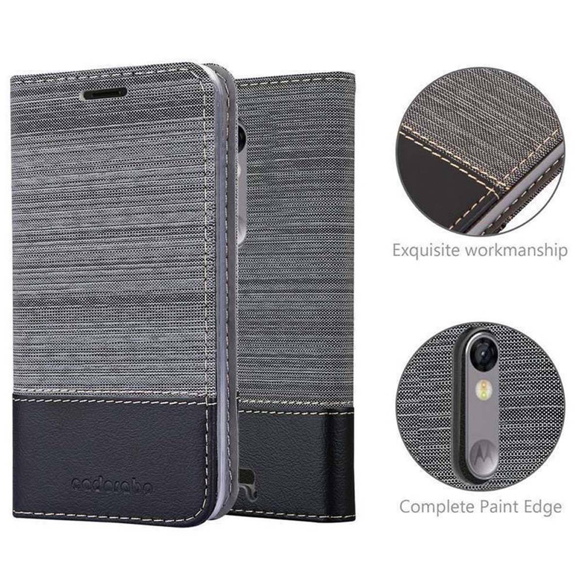 Cadorabo Hülle für Motorola MOTO X3 Schutzhülle in Grau Handy Hülle Etui Book Case Cover