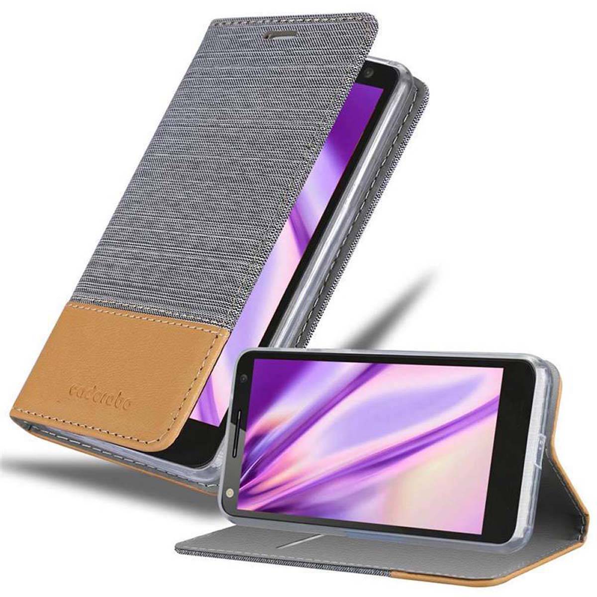 Cadorabo Hülle für Motorola MOTO X3 Schutzhülle in Grau Handy Hülle Etui Book Case Cover