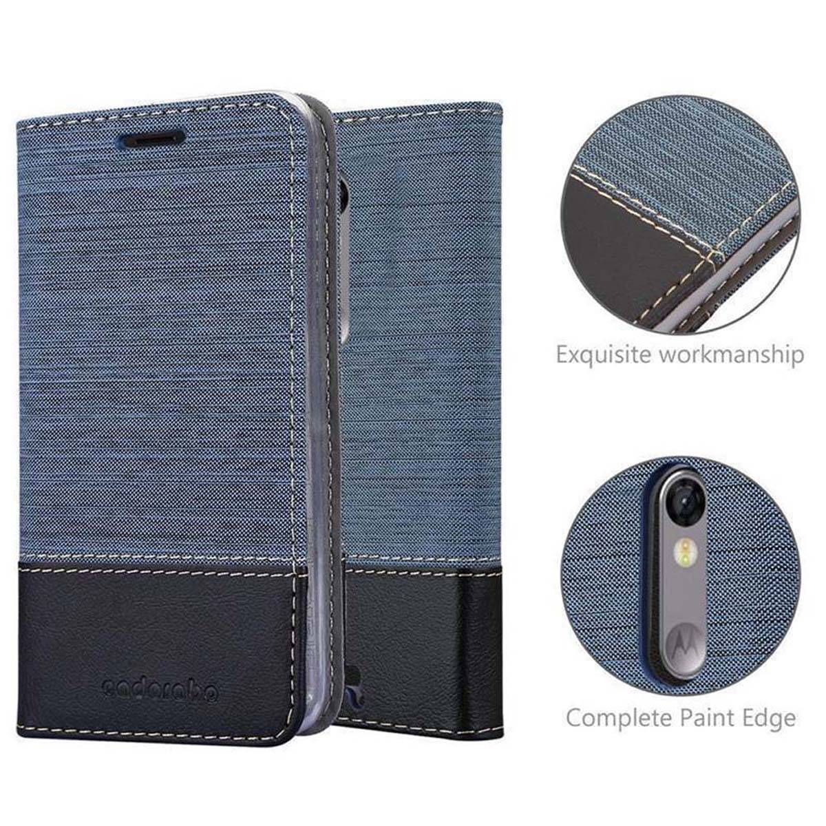 Cadorabo Hülle für Motorola MOTO X3 Schutzhülle in Blau Handy Hülle Etui Book Case Cover
