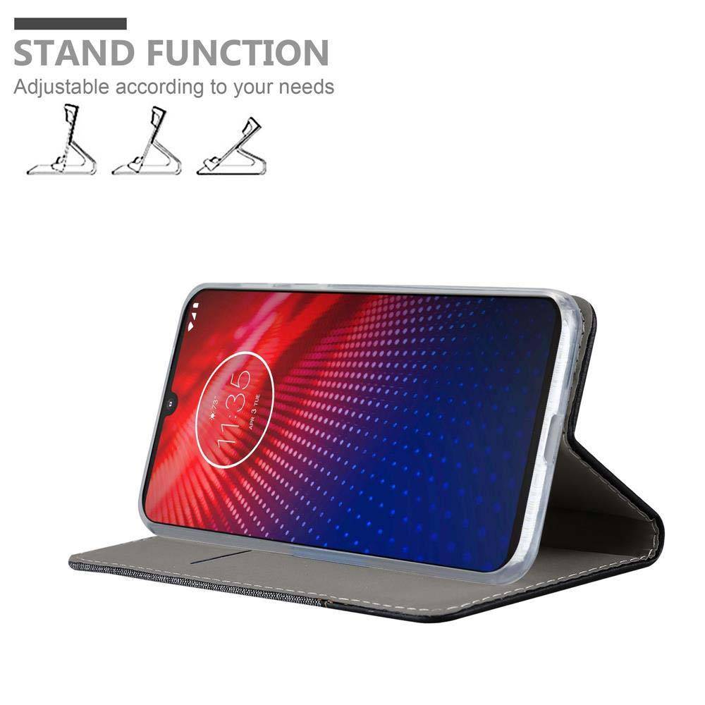 Cadorabo Hülle für Motorola MOTO Z4 Schutzhülle in Grau Handy Hülle Etui Book Case Cover