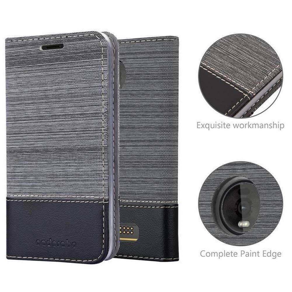 Cadorabo Hülle für Motorola MOTO Z4 Schutzhülle in Grau Handy Hülle Etui Book Case Cover