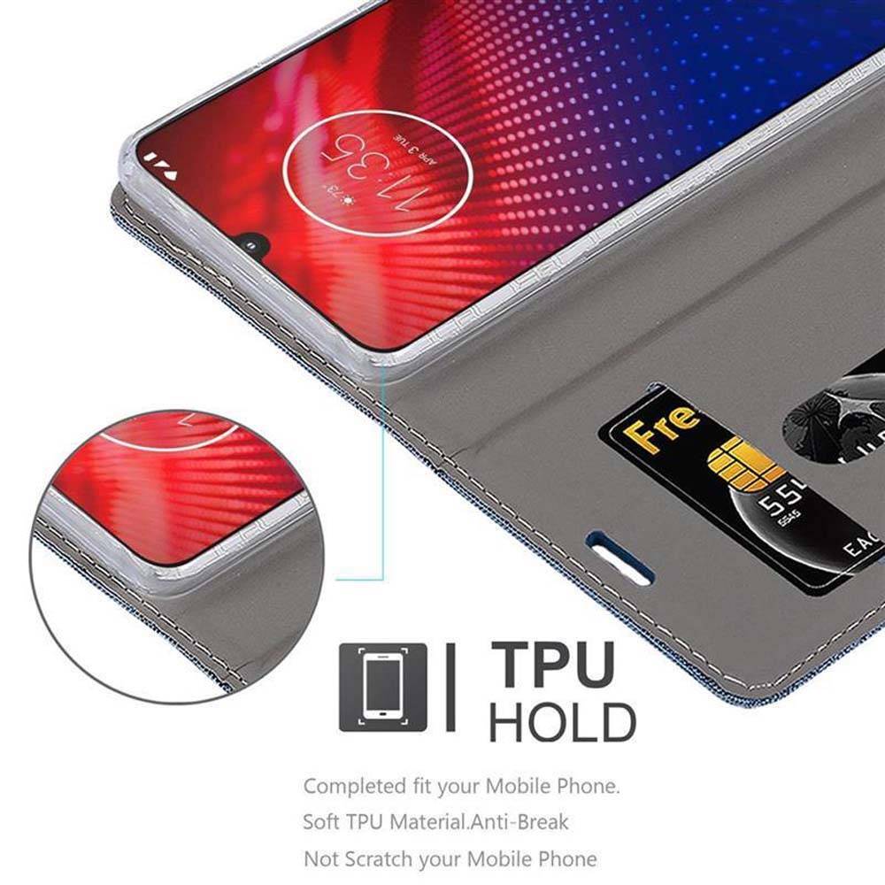 Cadorabo Hülle für Motorola MOTO Z4 Schutzhülle in Blau Handy Hülle Etui Book Case Cover