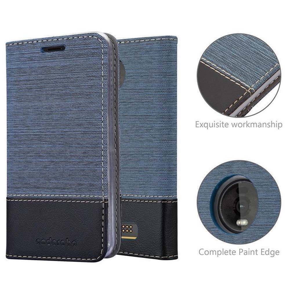 Cadorabo Hülle für Motorola MOTO Z4 Schutzhülle in Blau Handy Hülle Etui Book Case Cover