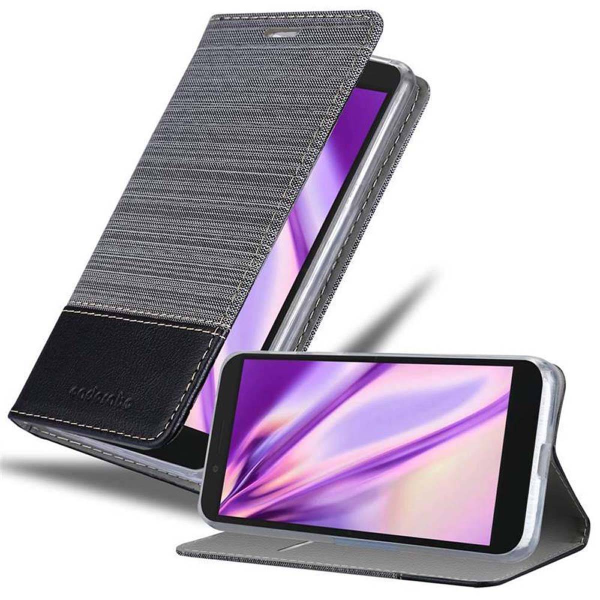 Cadorabo Hülle für Alcatel 1C 2019 Schutzhülle in Grau Handy Hülle Etui Book Case Cover
