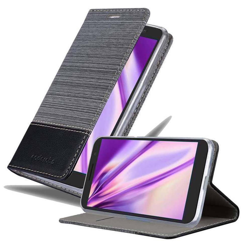 Cadorabo Hülle für Alcatel 3 2018 Schutzhülle in Grau Handy Hülle Etui Book Case Cover