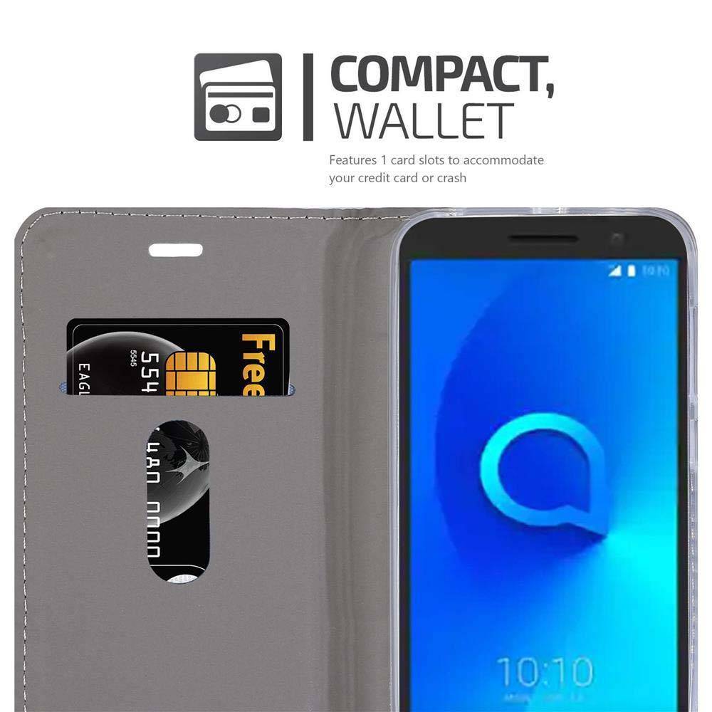 Cadorabo Hülle für Alcatel 3 2018 Schutzhülle in Grau Handy Hülle Etui Book Case Cover