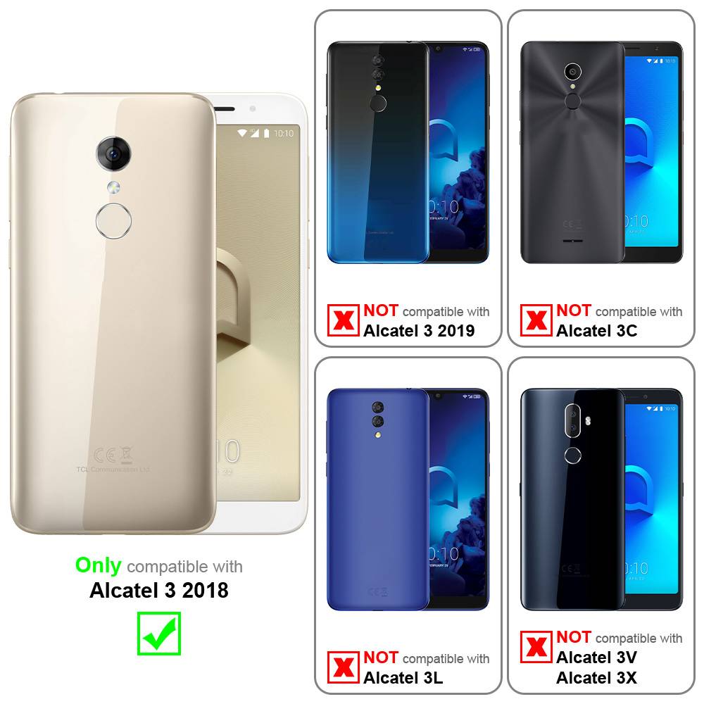 Cadorabo Hülle für Alcatel 3 2018 Schutzhülle in Grau Handy Hülle Etui Book Case Cover