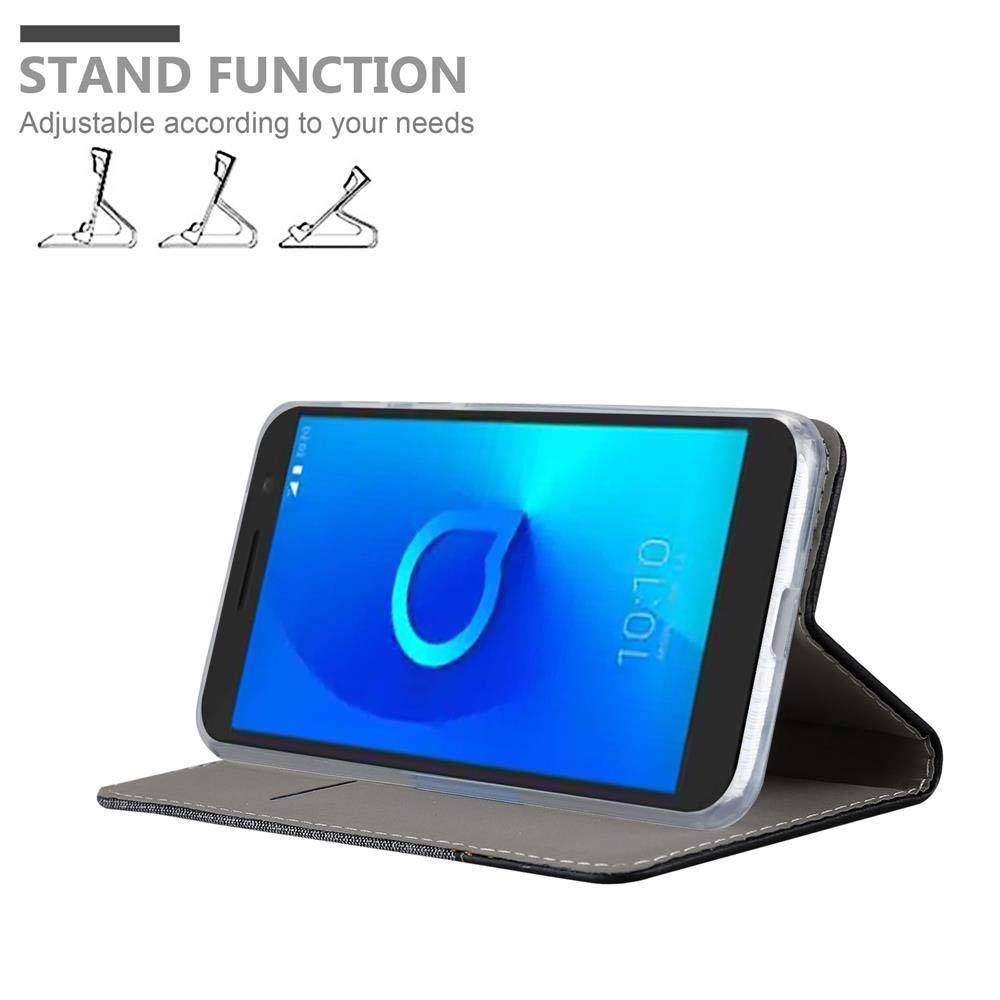 Cadorabo Hülle für Alcatel 3 2018 Schutzhülle in Grau Handy Hülle Etui Book Case Cover