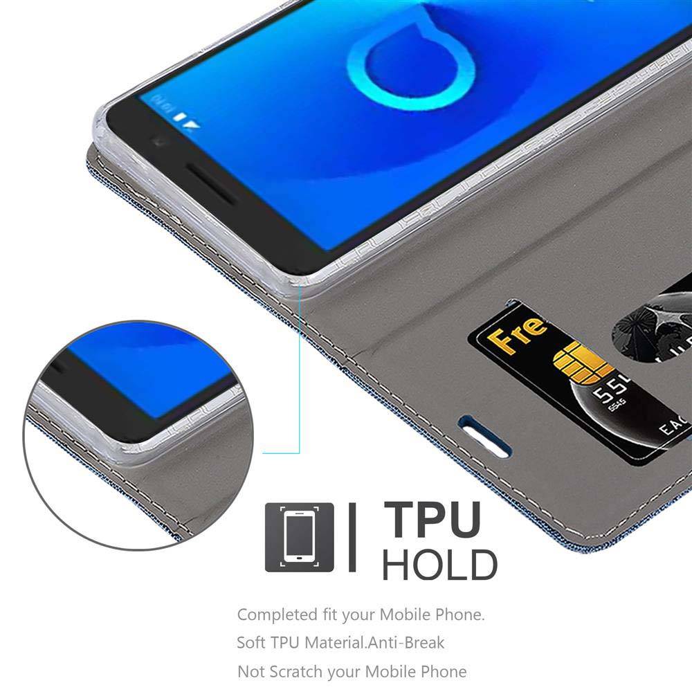 Cadorabo Hülle für Alcatel 3 2018 Schutzhülle in Blau Handy Hülle Etui Book Case Cover