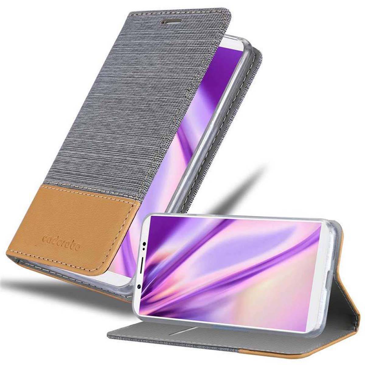 Cadorabo Hülle für Vivo V7 PLUS Schutzhülle in Grau Handy Hülle Etui Book Case Cover