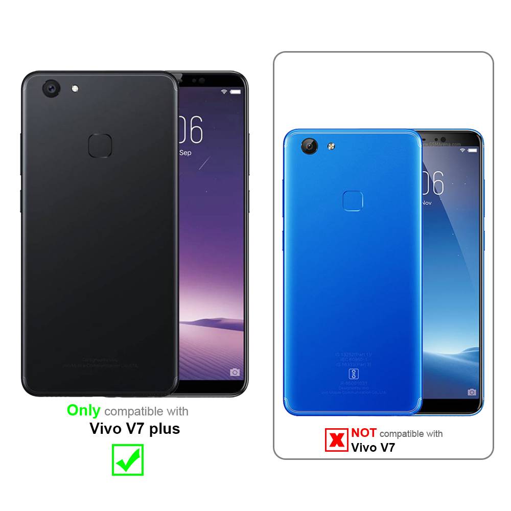 Cadorabo Hülle für Vivo V7 PLUS Schutzhülle in Blau Handy Hülle Etui Book Case Cover
