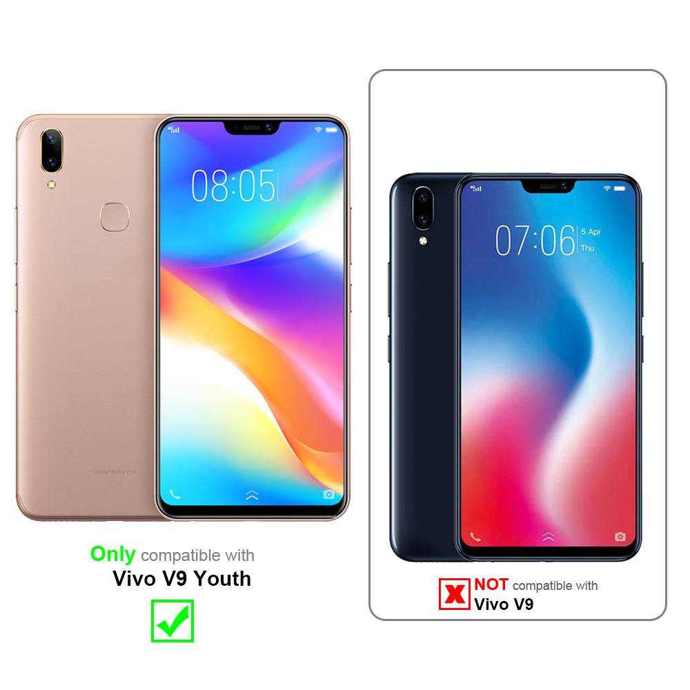 Cadorabo Hülle für Vivo V9 YOUTH Schutzhülle in Grau Handy Hülle Etui Book Case Cover
