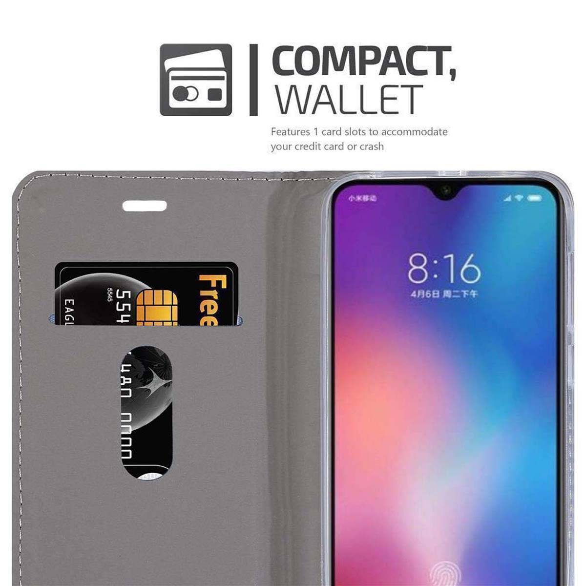 Cadorabo Hülle für Xiaomi Mi 9 Schutzhülle in Grau Handy Hülle Etui Book Case Cover