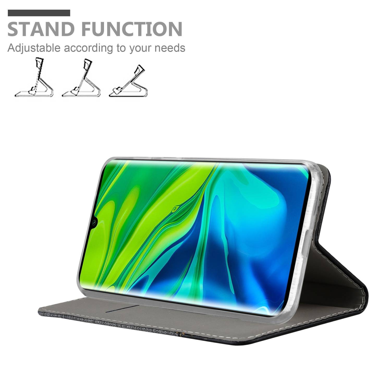 Cadorabo Hülle für Xiaomi RedMi NOTE 10 Schutzhülle in Schwarz Handy Hülle Etui Book Case Cover