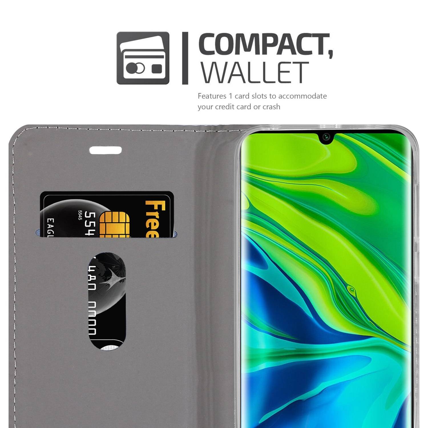 Cadorabo Hülle für Xiaomi RedMi NOTE 10 Schutzhülle in Schwarz Handy Hülle Etui Book Case Cover