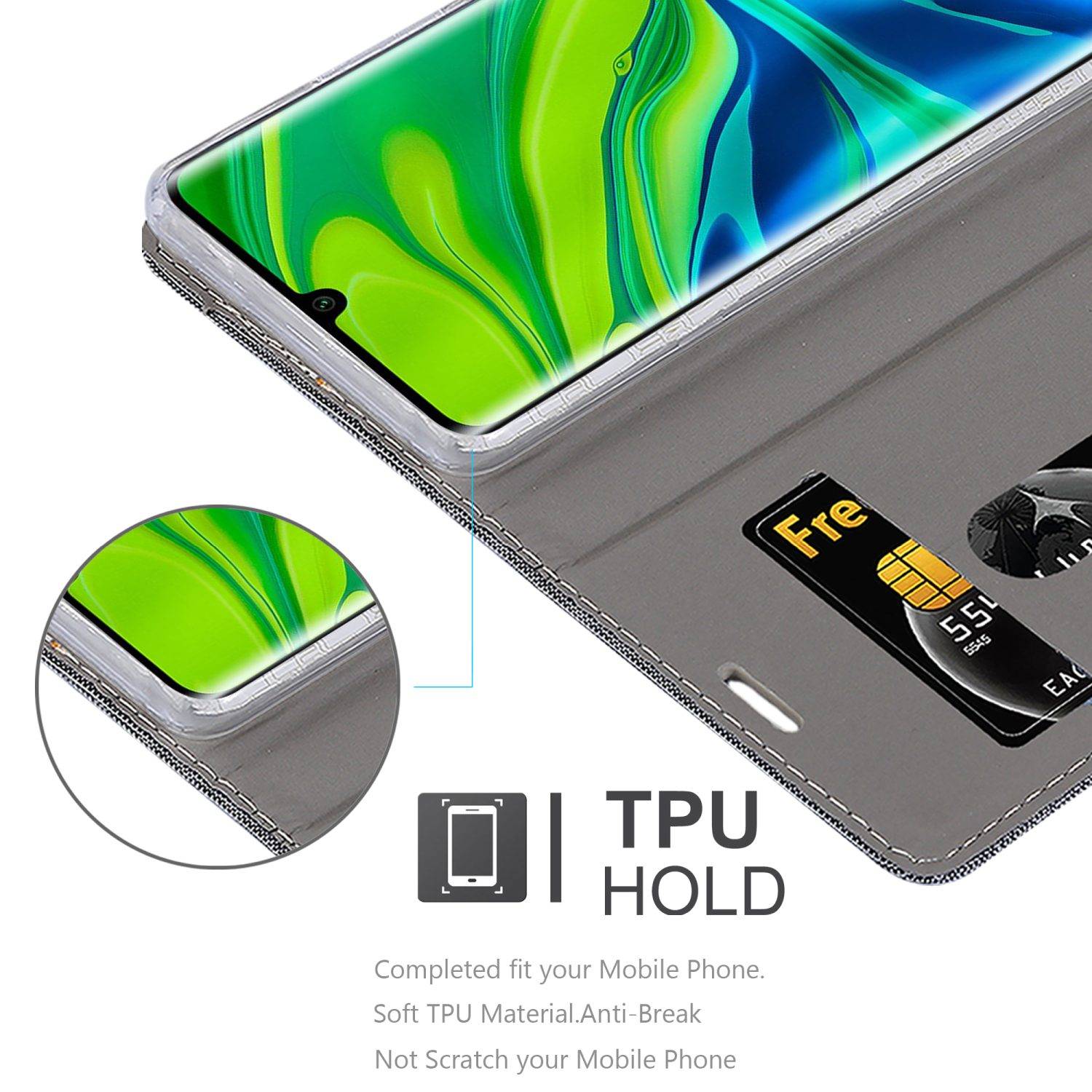 Cadorabo Hülle für Xiaomi RedMi NOTE 10 Schutzhülle in Schwarz Handy Hülle Etui Book Case Cover