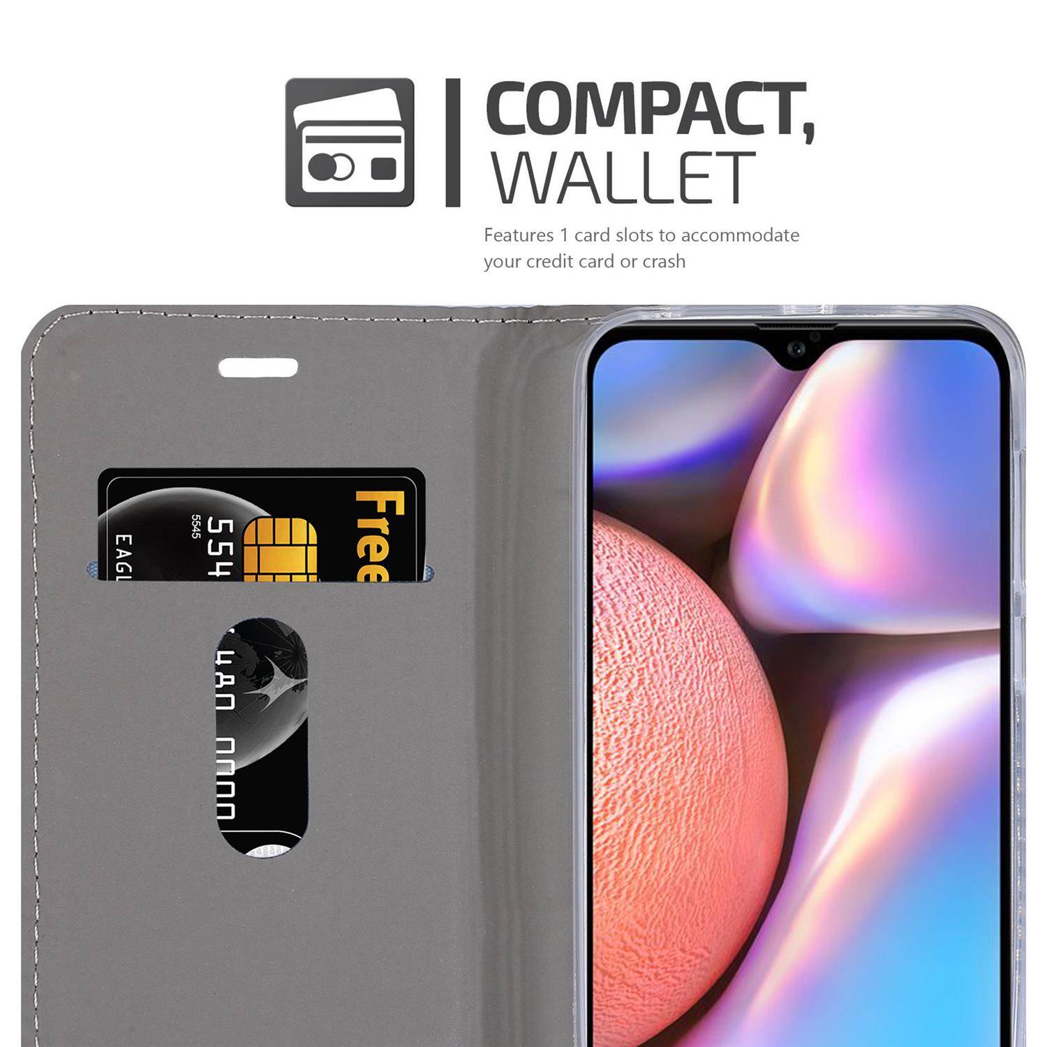 Cadorabo Hülle für Samsung Galaxy A10s / M01s Schutzhülle in Grau Handy Hülle Etui Book Case Cover