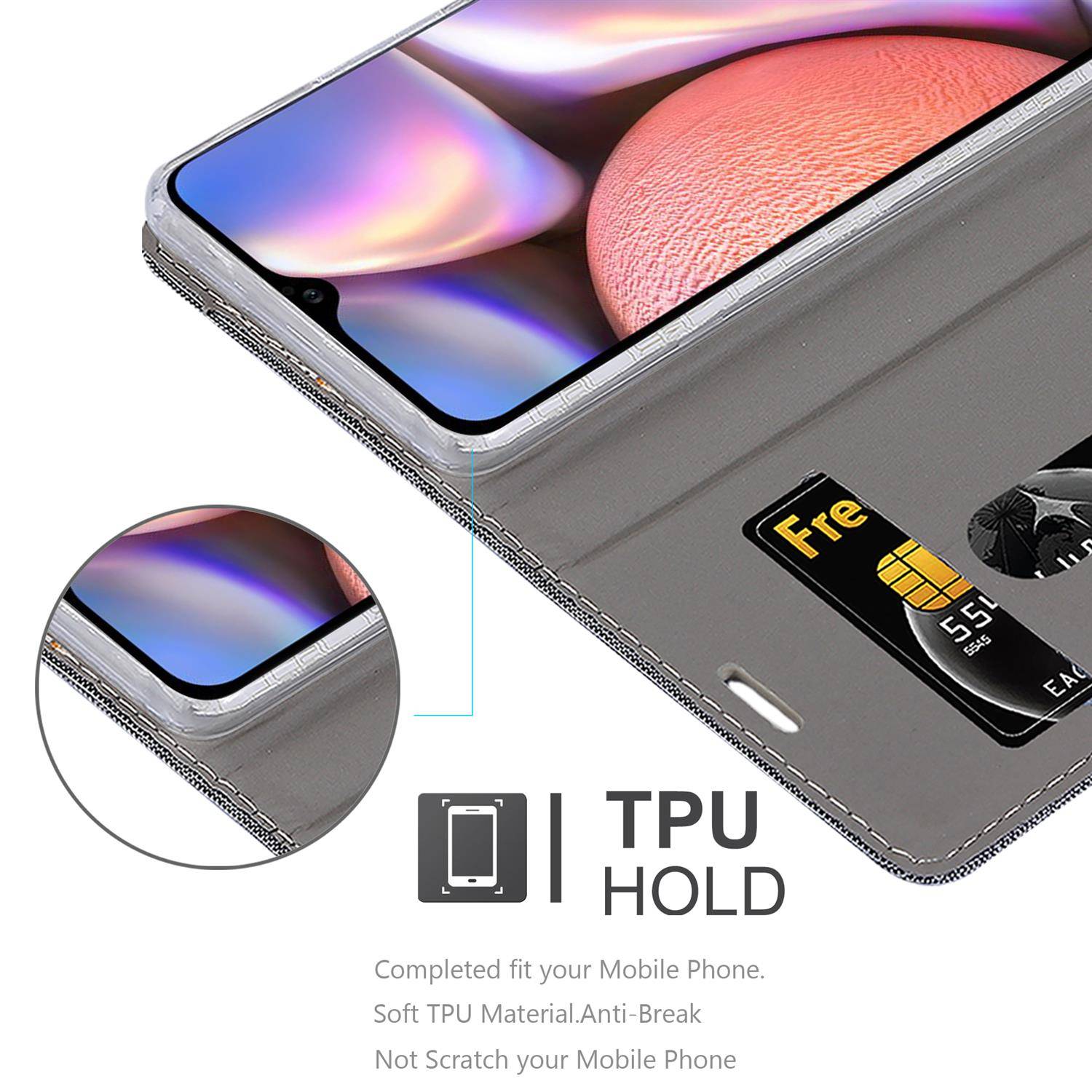 Cadorabo Hülle für Samsung Galaxy A10s / M01s Schutzhülle in Grau Handy Hülle Etui Book Case Cover