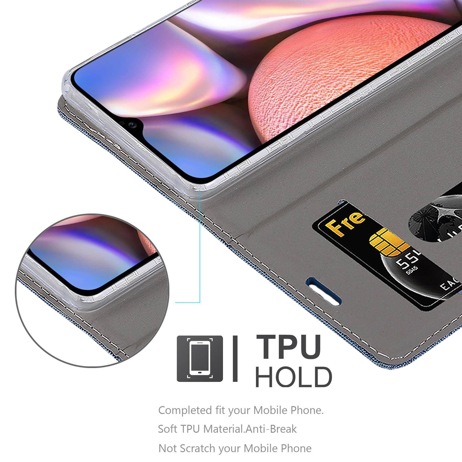 Cadorabo Hülle für Samsung Galaxy A10s / M01s Schutzhülle in Blau Handy Hülle Etui Book Case Cover