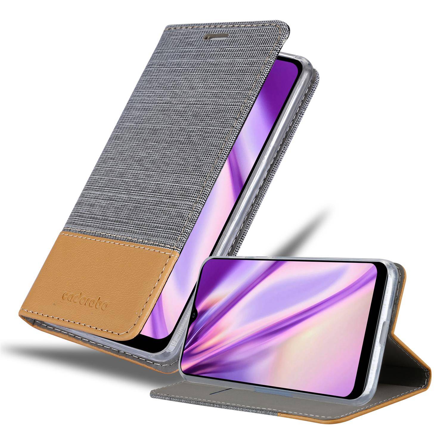 Cadorabo Hülle für Samsung Galaxy A10s / M01s Schutzhülle in Grau Handy Hülle Etui Book Case Cover