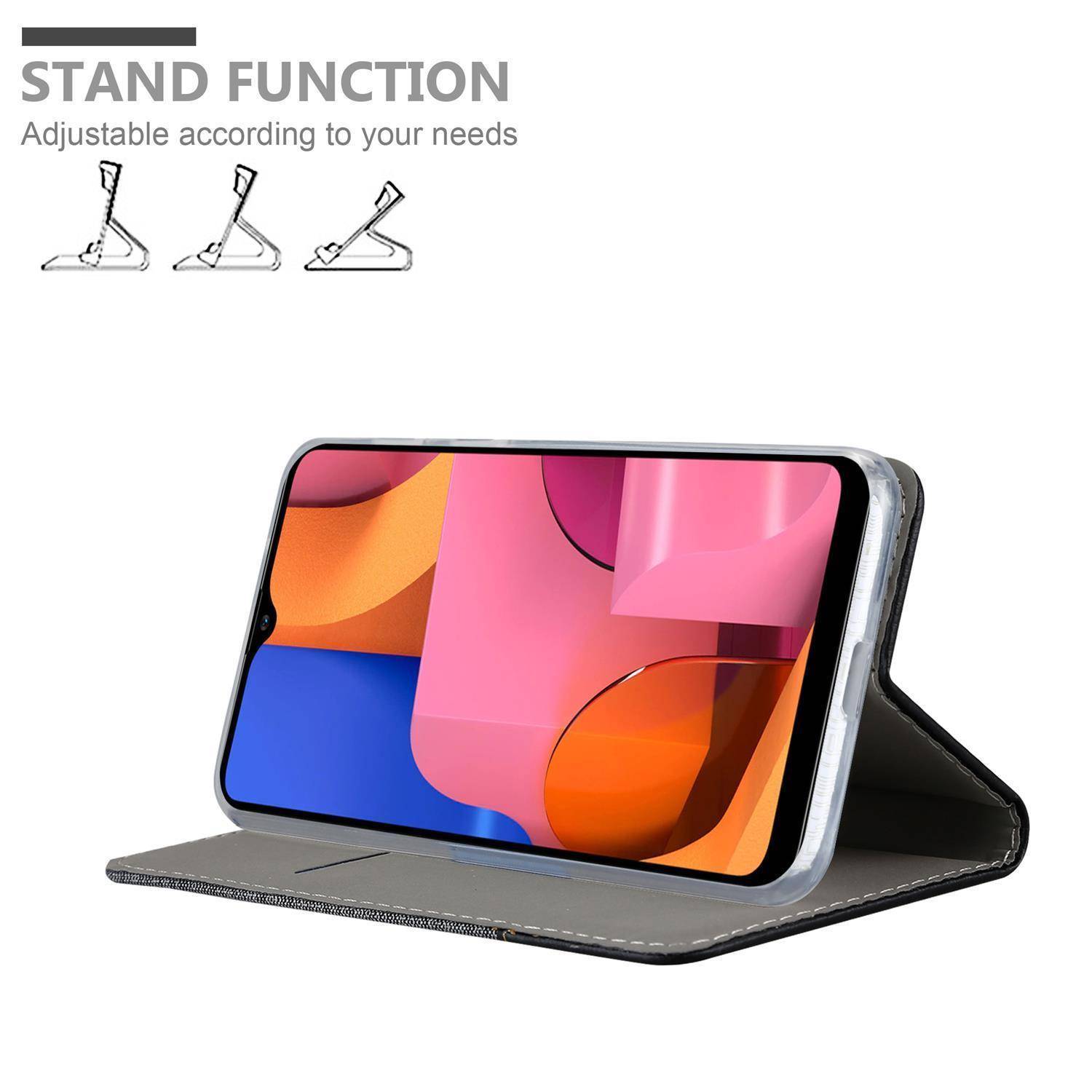 Cadorabo Hülle für Samsung Galaxy A20s Schutzhülle in Grau Handy Hülle Etui Book Case Cover