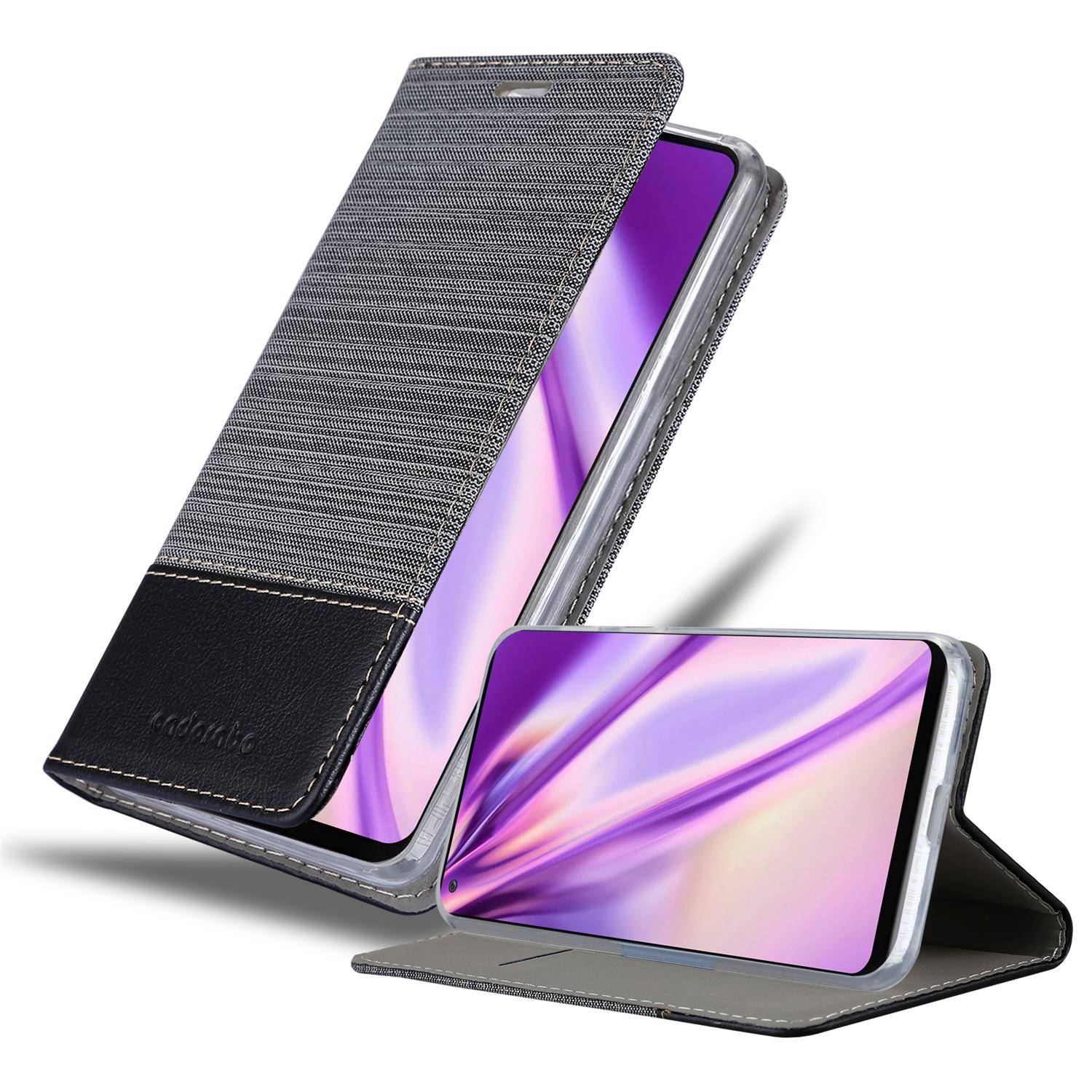 Cadorabo Hülle für Samsung Galaxy A21s Schutzhülle in Grau Handy Hülle Etui Book Case Cover