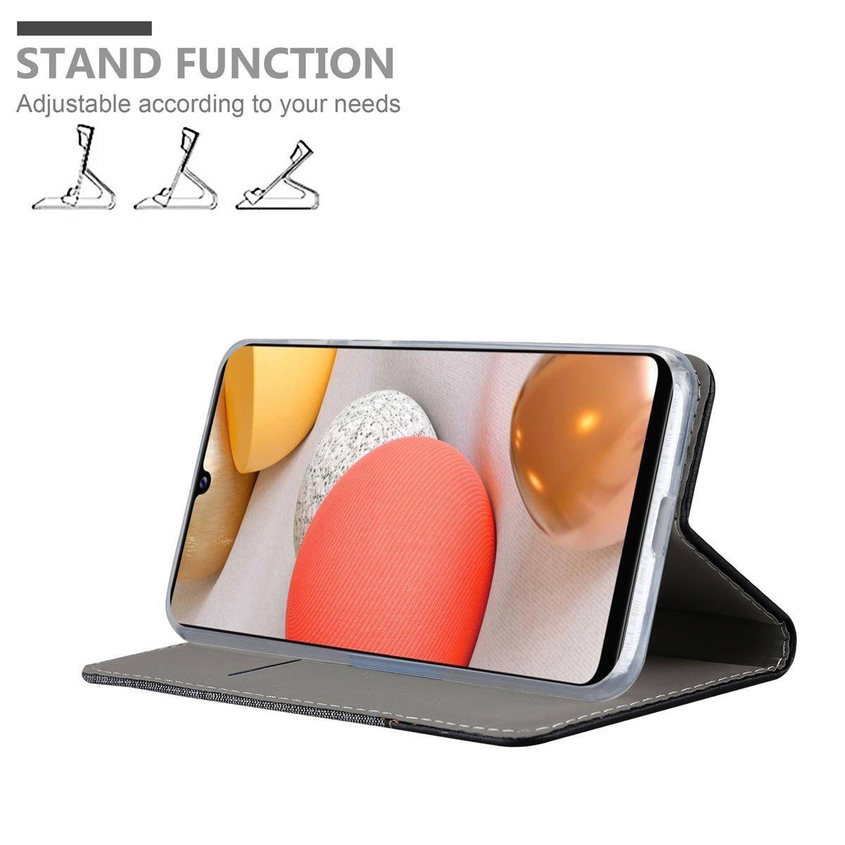 Cadorabo Hülle für Samsung Galaxy A42 4G Schutzhülle in Grau Handy Hülle Etui Book Case Cover