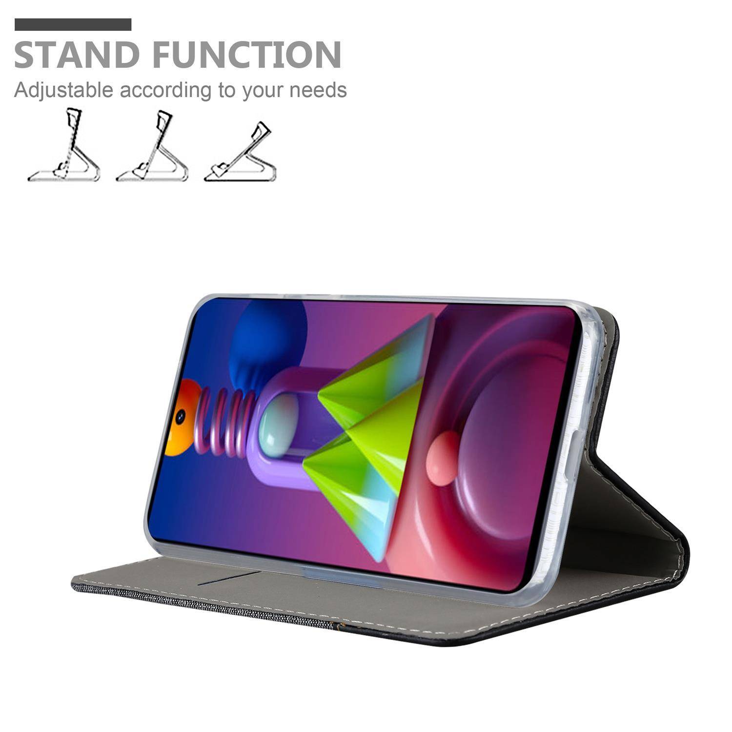 Cadorabo Hülle für Samsung Galaxy M51 Schutzhülle in Grau Handy Hülle Etui Book Case Cover