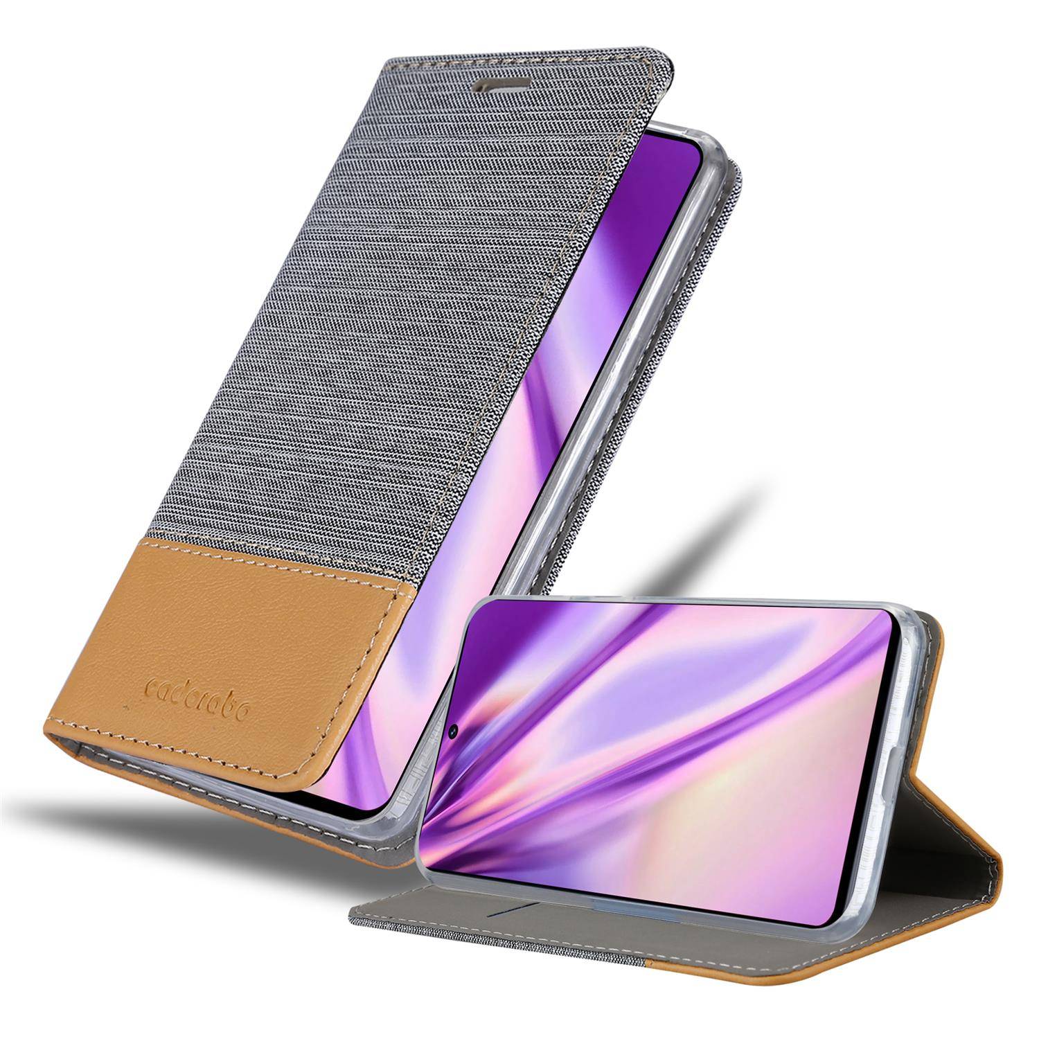 Cadorabo Hülle für Samsung Galaxy M51 Schutzhülle in Grau Handy Hülle Etui Book Case Cover