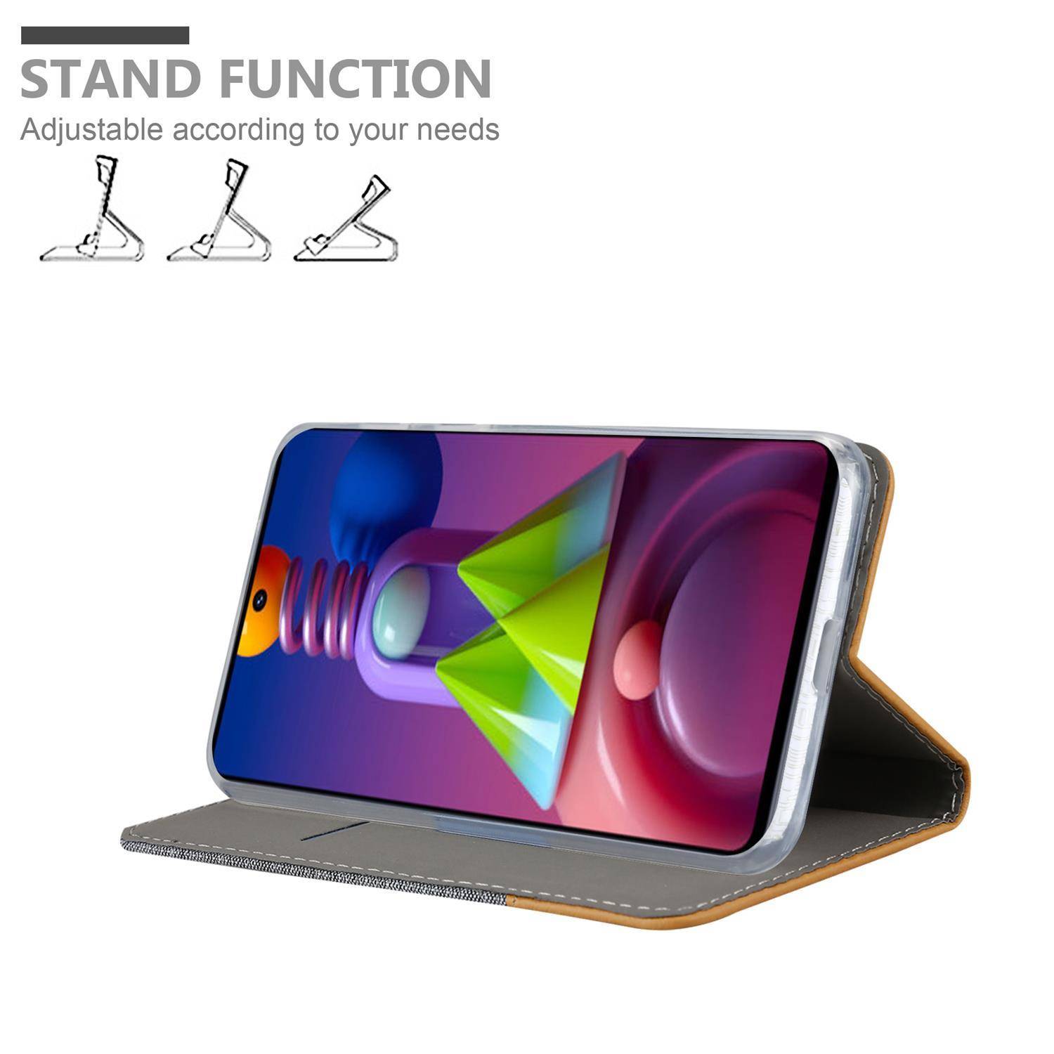 Cadorabo Hülle für Samsung Galaxy M51 Schutzhülle in Grau Handy Hülle Etui Book Case Cover