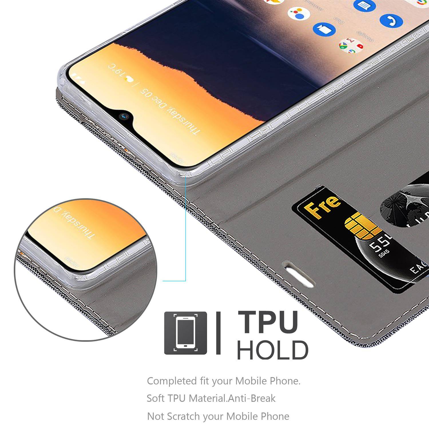 Cadorabo Hülle für Nokia 2.3 Schutzhülle in Grau Handy Hülle Etui Book Case Cover