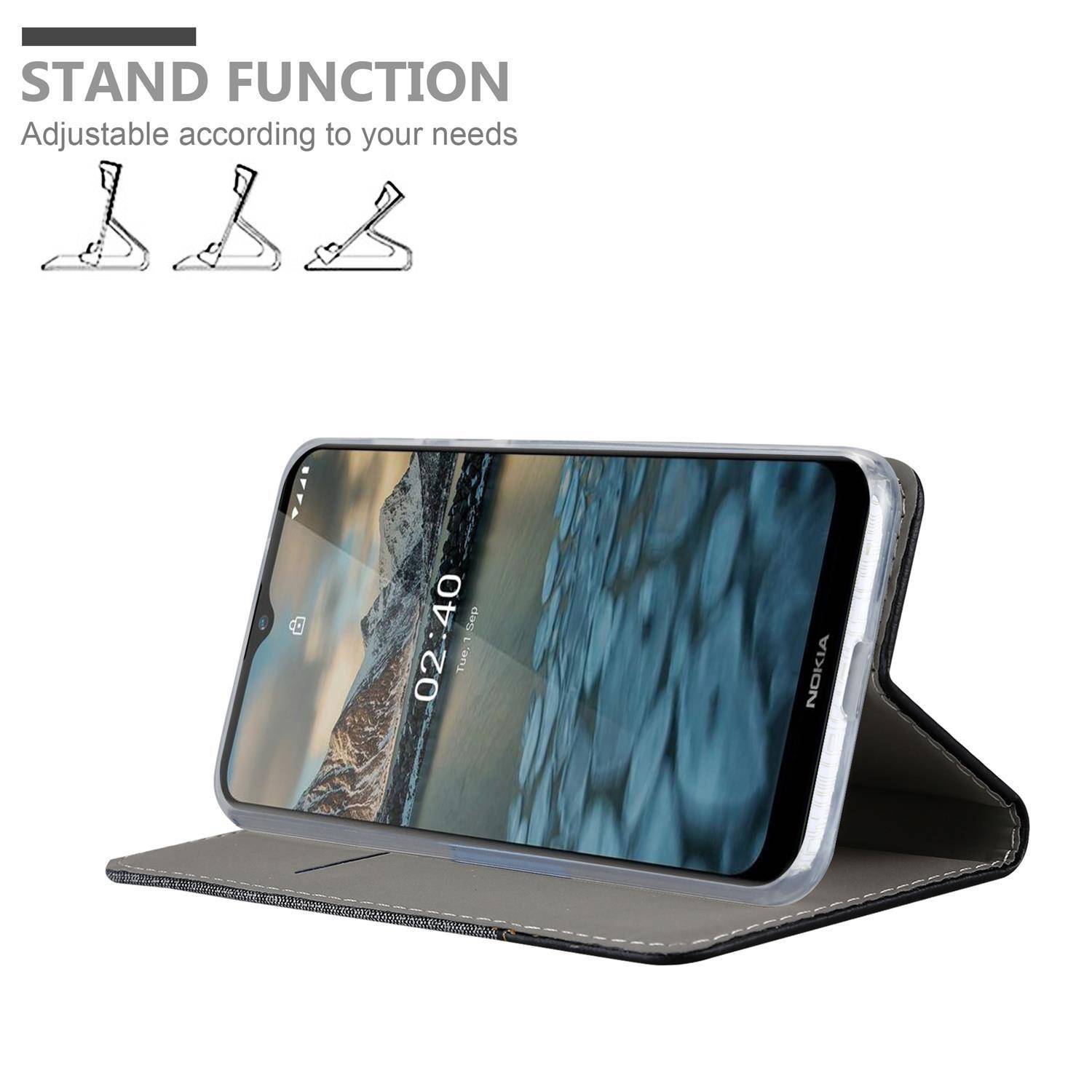 Cadorabo Hülle für Nokia 2.4 Schutzhülle in Grau Handy Hülle Etui Book Case Cover