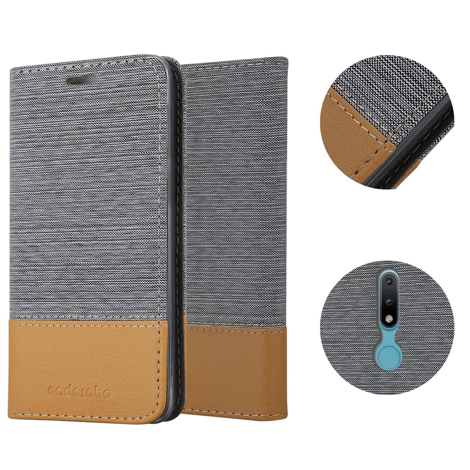 Cadorabo Hülle für Nokia 2.4 Schutzhülle in Grau Handy Hülle Etui Book Case Cover