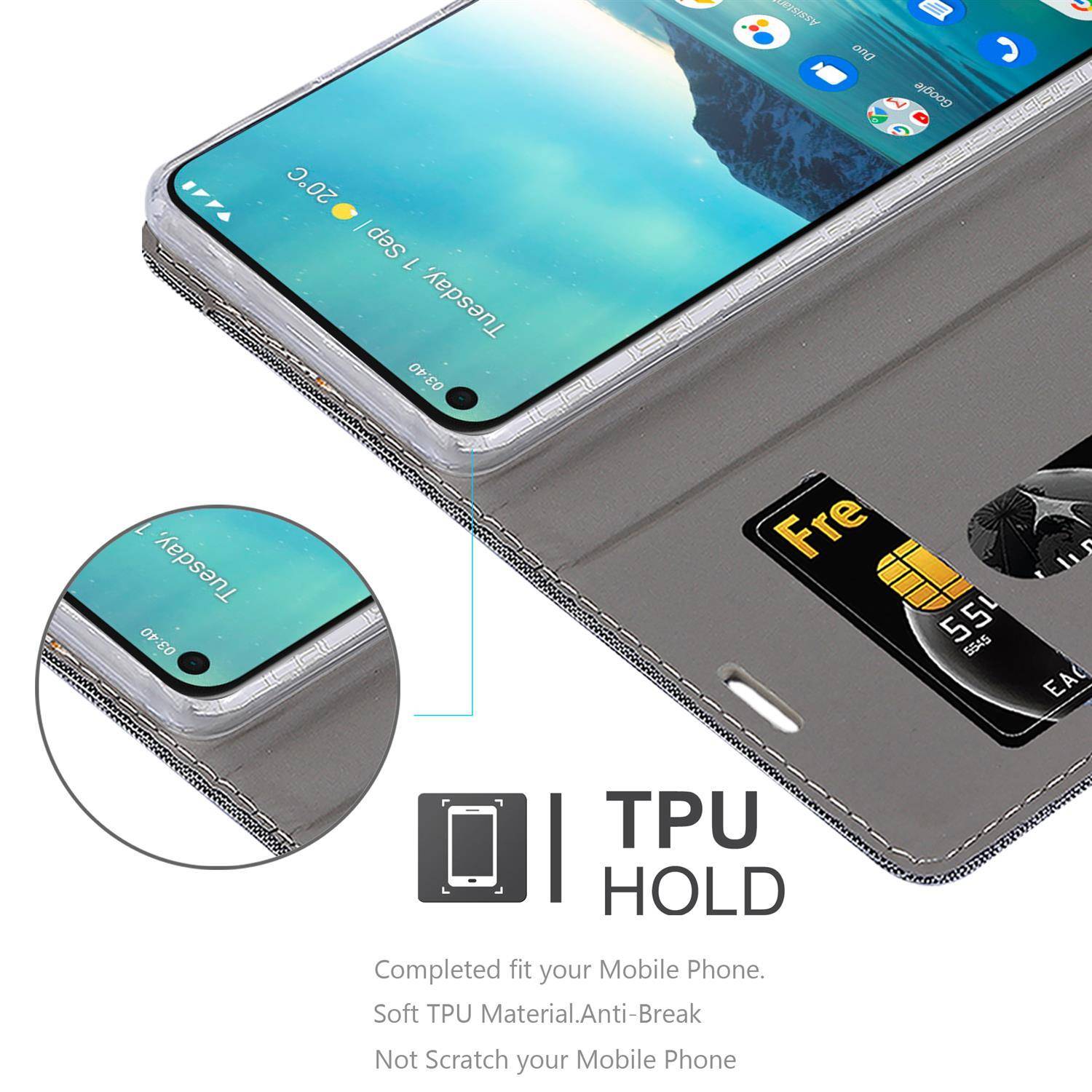 Cadorabo Hülle für Nokia 3.4 Schutzhülle in Grau Handy Hülle Etui Book Case Cover