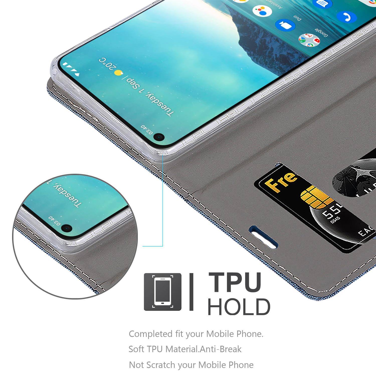 Cadorabo Hülle für Nokia 3.4 Schutzhülle in Blau Handy Hülle Etui Book Case Cover