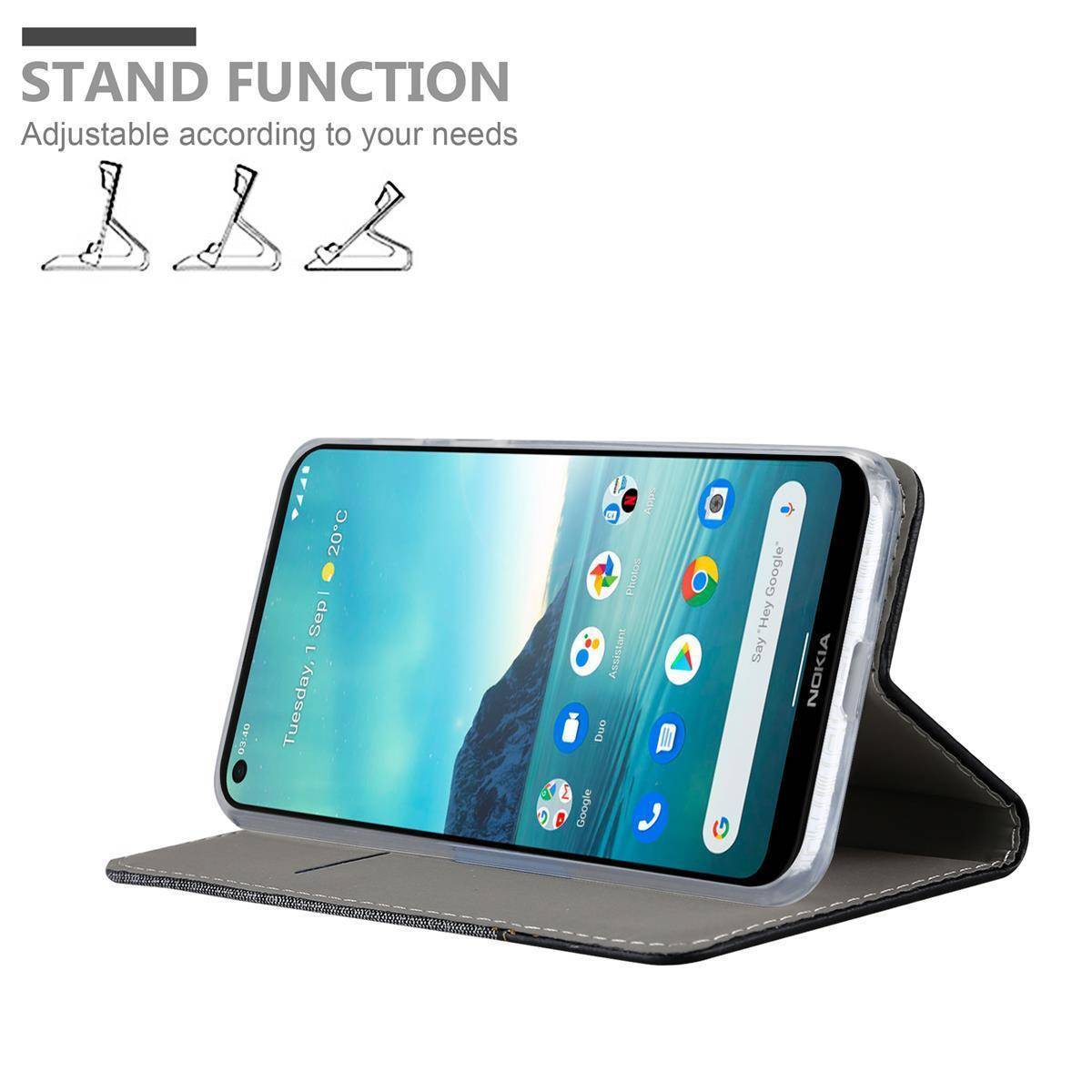 Cadorabo Hülle für Nokia 5.3 Schutzhülle in Grau Handy Hülle Etui Book Case Cover