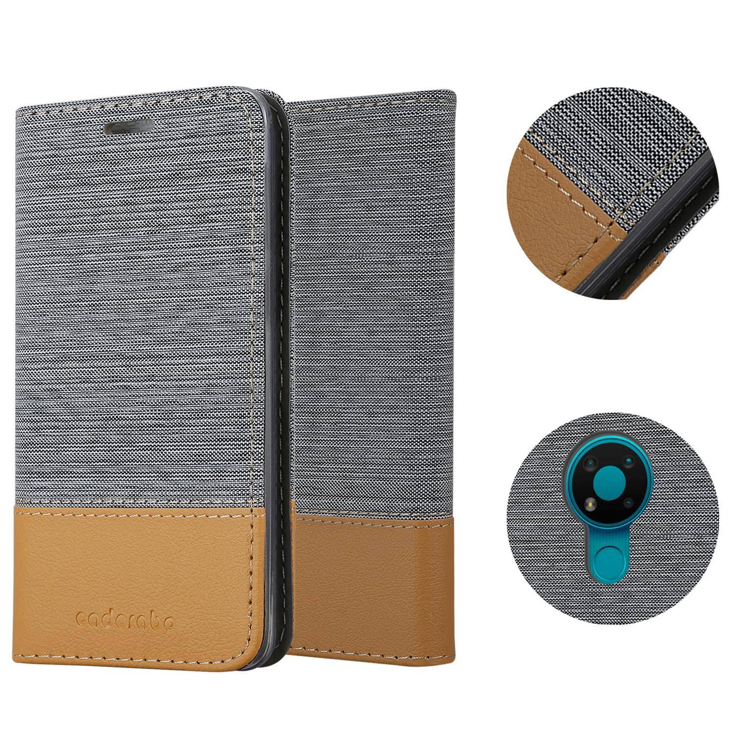 Cadorabo Hülle für Nokia 5.3 Schutzhülle in Grau Handy Hülle Etui Book Case Cover