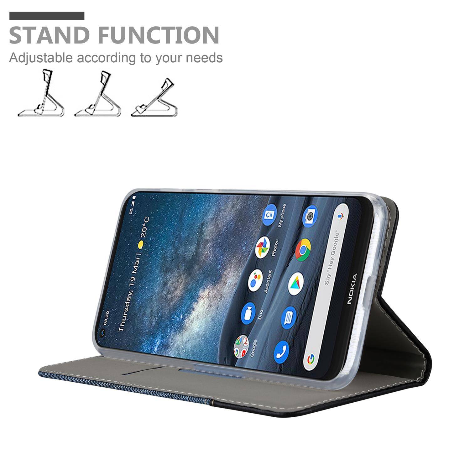 Cadorabo Hülle für Nokia 8.3 Schutzhülle in Blau Handy Hülle Etui Book Case Cover