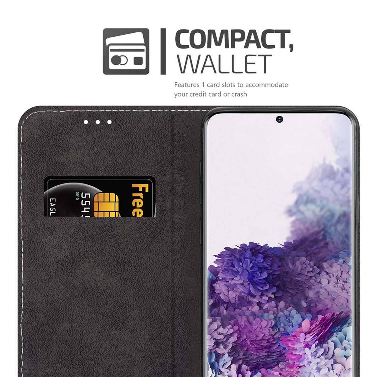 Cadorabo Hülle für Samsung Galaxy S20 PLUS Schutzhülle in Schwarz SHandyhülle Book Case Etui Kunstleder
