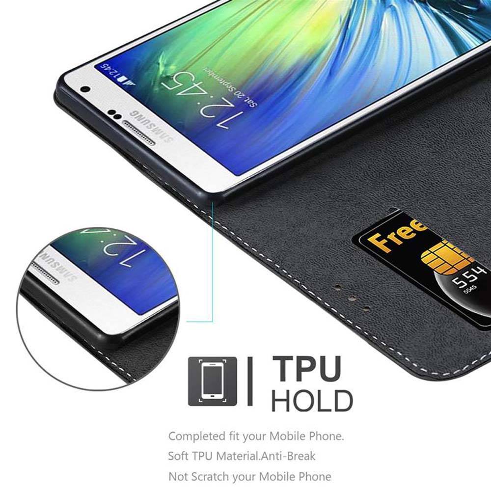 Cadorabo Hülle für Samsung Galaxy A7 2015 Schutzhülle in Schwarz SHandyhülle Book Case Etui Kunstleder