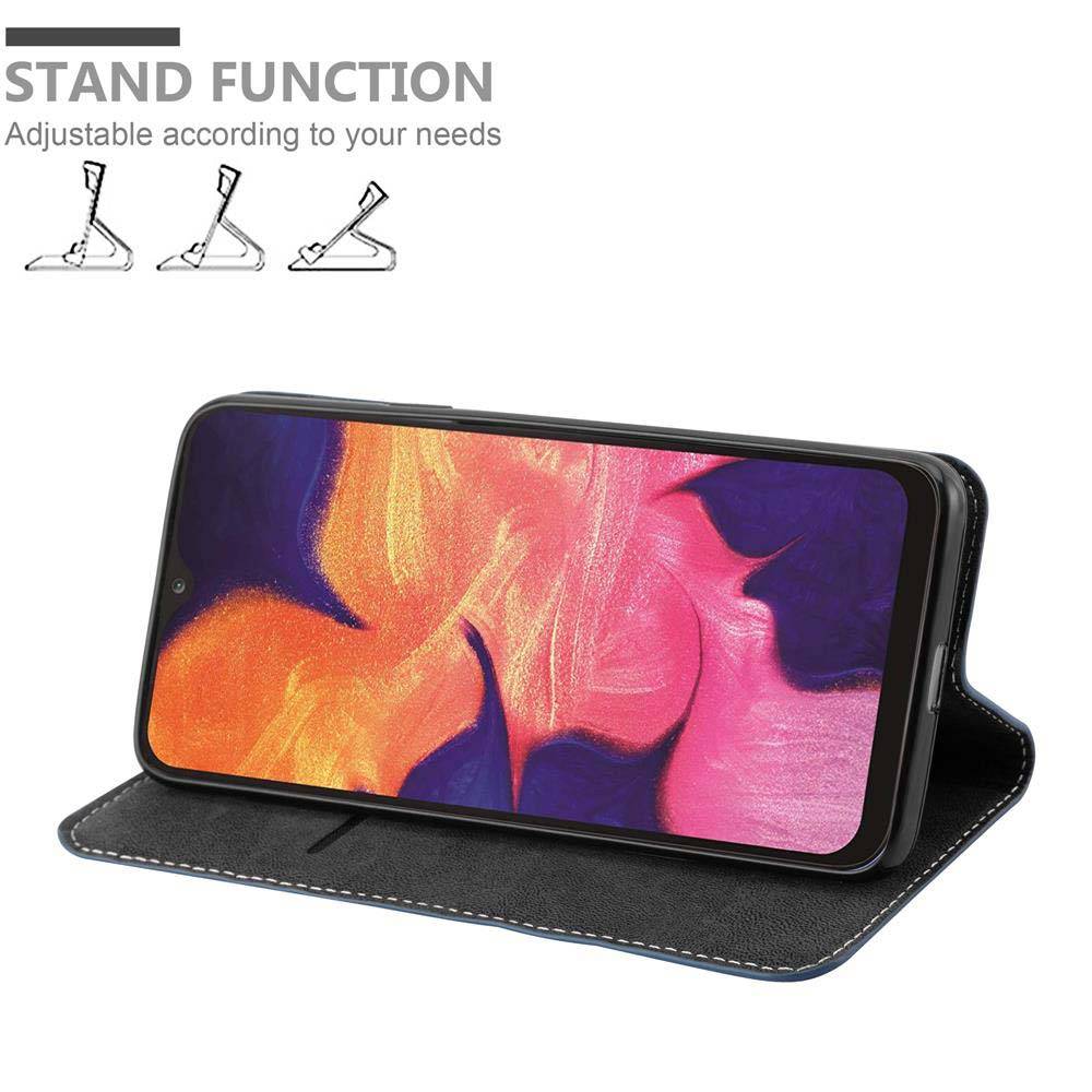 Cadorabo Hülle für Samsung Galaxy A10 / M10 Schutzhülle in Blau SHandyhülle Book Case Etui Kunstleder