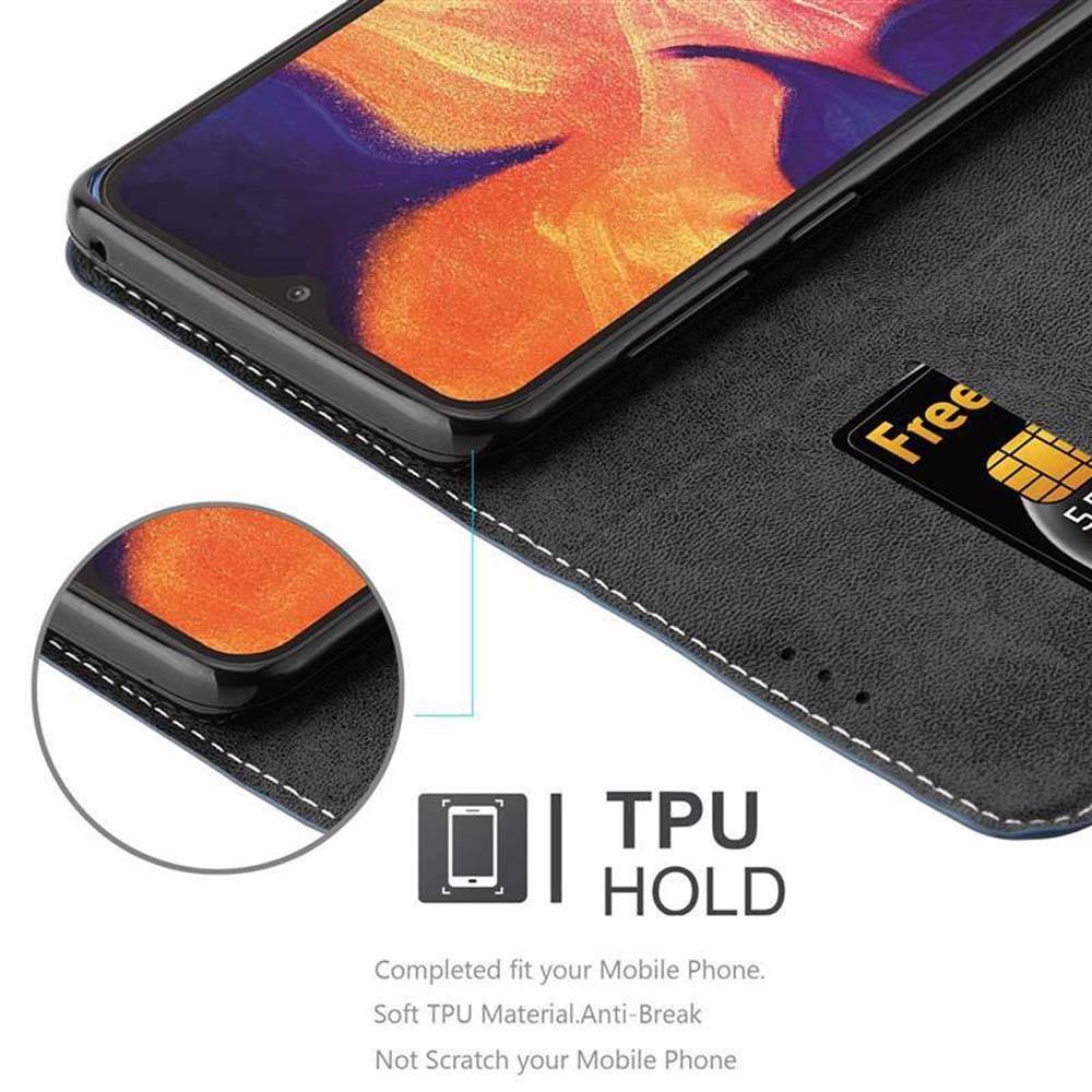 Cadorabo Hülle für Samsung Galaxy A10 / M10 Schutzhülle in Blau SHandyhülle Book Case Etui Kunstleder