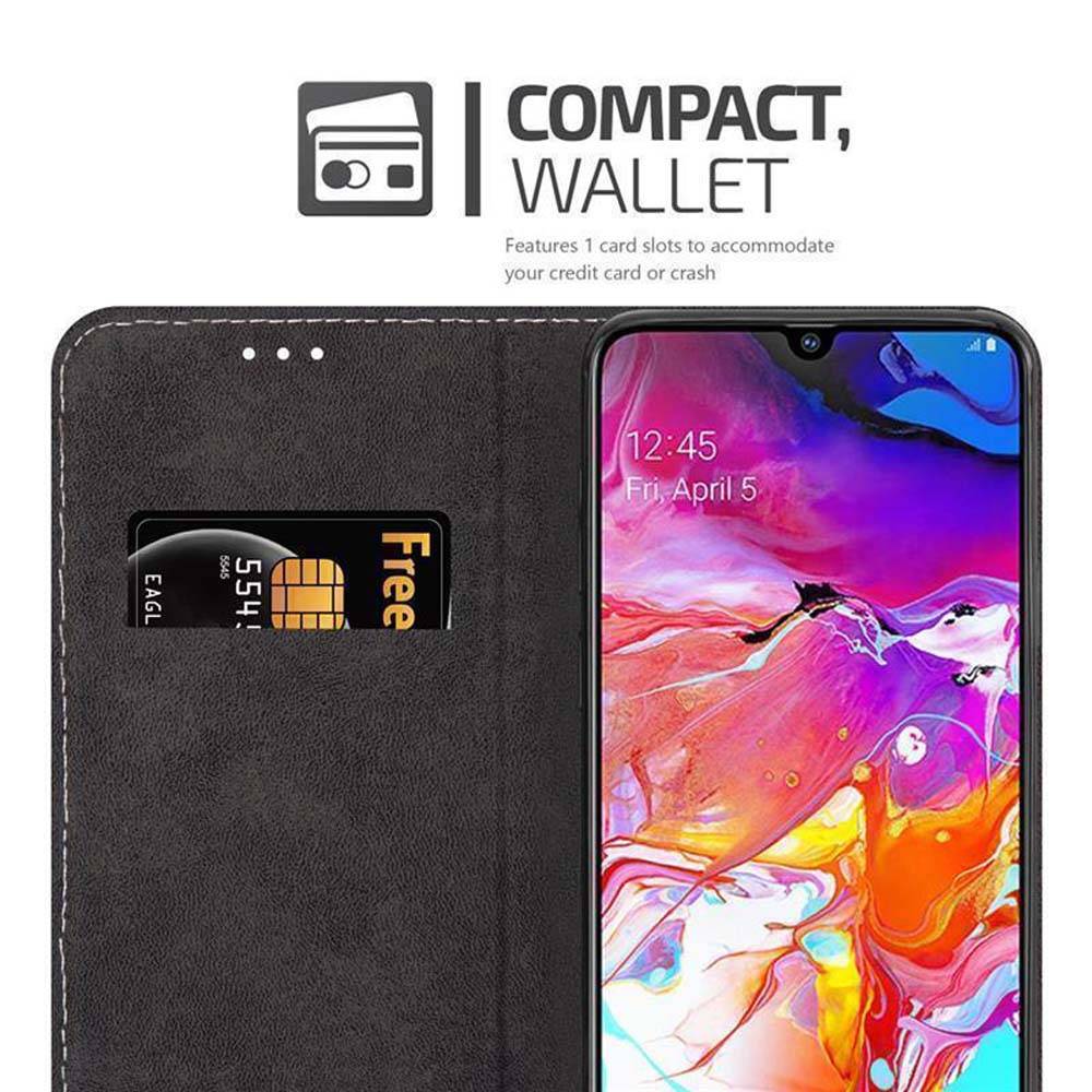 Cadorabo Hülle für Samsung Galaxy A70 / A70s Schutzhülle in Blau SHandyhülle Book Case Etui Kunstleder