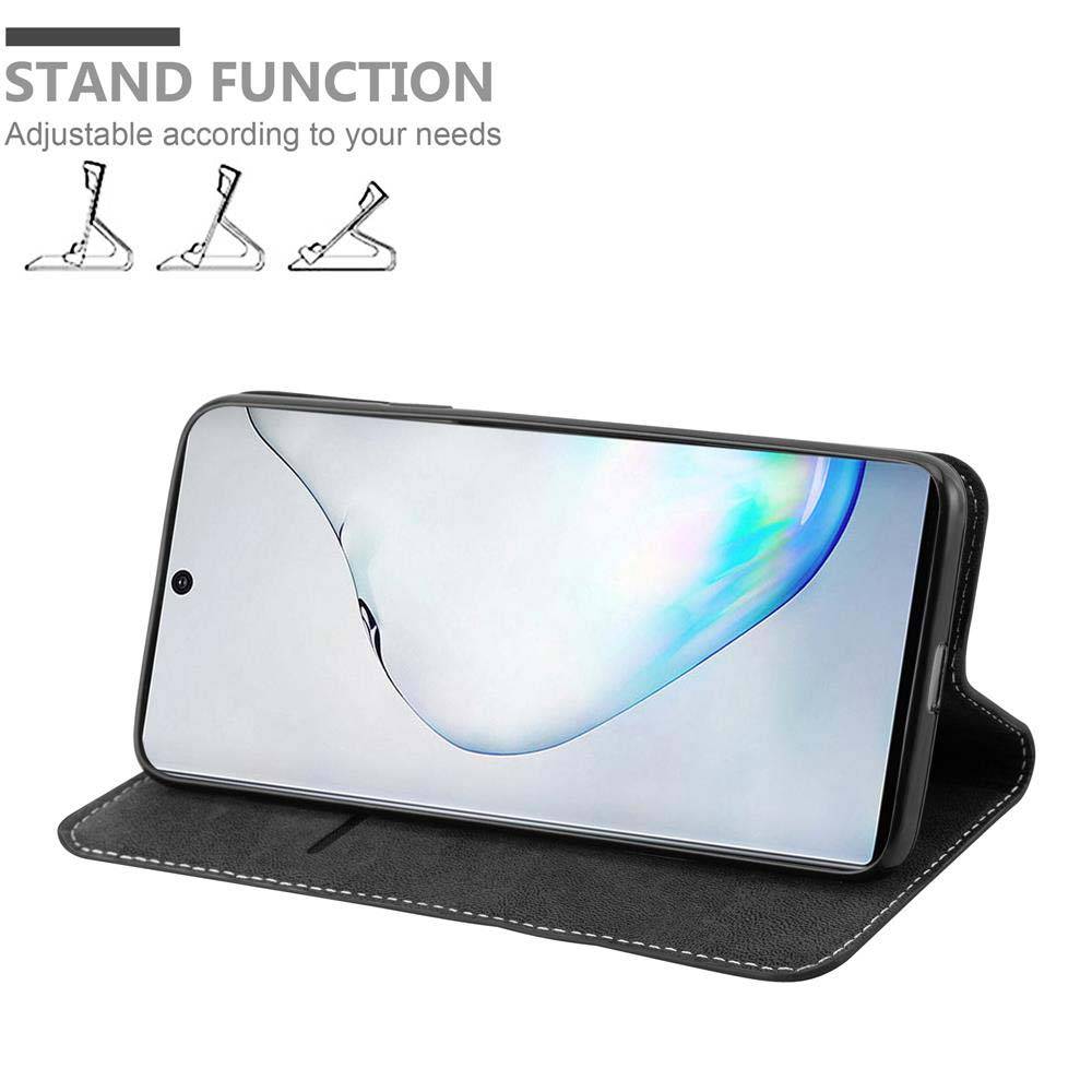 Cadorabo Hülle für Samsung Galaxy NOTE 10 Schutzhülle in Schwarz SHandyhülle Book Case Etui Kunstleder