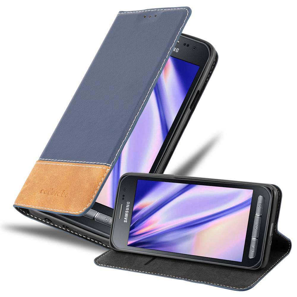 Cadorabo Hülle für Samsung Galaxy XCover 3 Schutzhülle in Blau SHandyhülle Book Case Etui Kunstleder