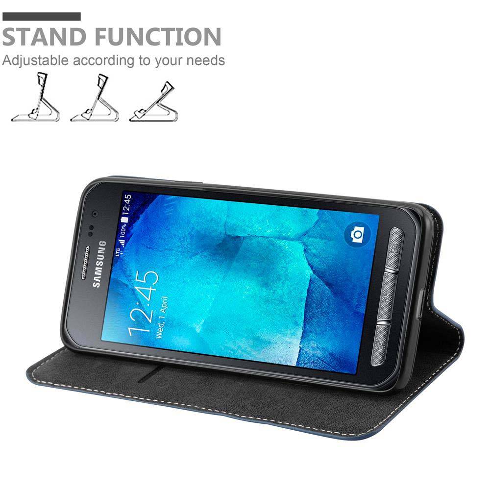 Cadorabo Hülle für Samsung Galaxy XCover 3 Schutzhülle in Blau SHandyhülle Book Case Etui Kunstleder