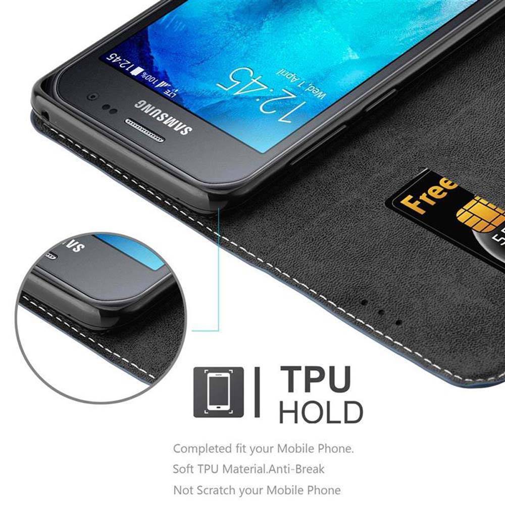 Cadorabo Hülle für Samsung Galaxy XCover 3 Schutzhülle in Blau SHandyhülle Book Case Etui Kunstleder