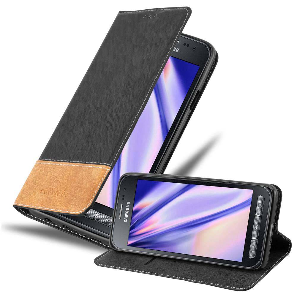 Cadorabo Hülle für Samsung Galaxy XCover 3 Schutzhülle in Schwarz SHandyhülle Book Case Etui Kunstleder